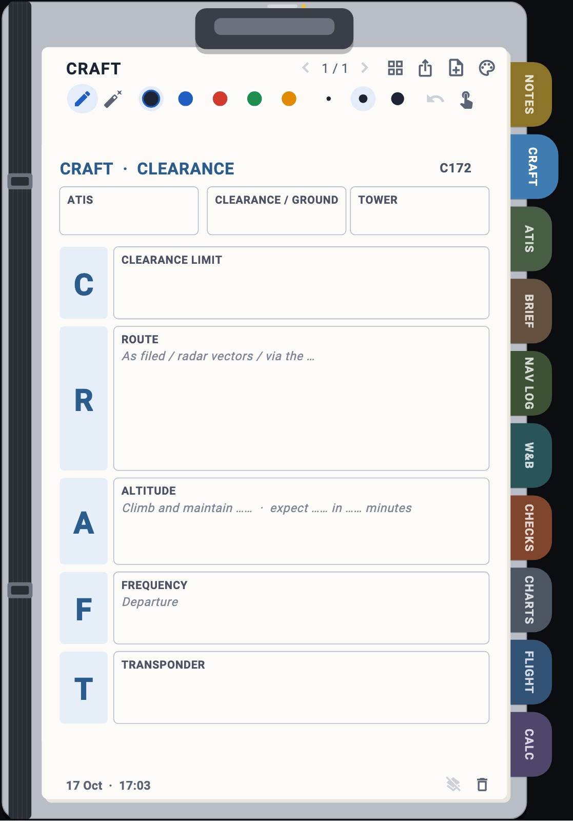 The CRAFT clearance page