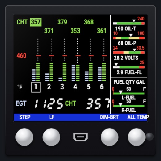 EDM 350-style engine monitor: Left engine