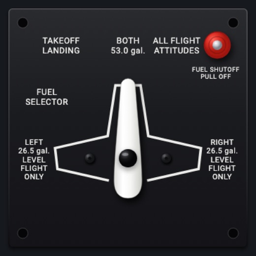 C172 fuel selector and shutoff: 1 x 1