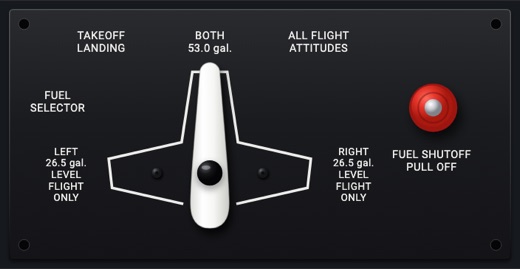 C172 fuel selector and shutoff: XL 2 x 1