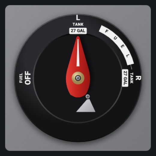 Fuel selector L / R / OFF: Piper PA-28