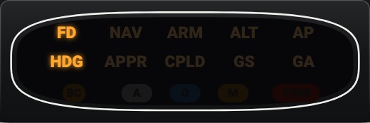 KFC 200-style autopilot controller: Annunciators
