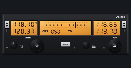 KX 125-style NAV/COM: NAV/COM 1