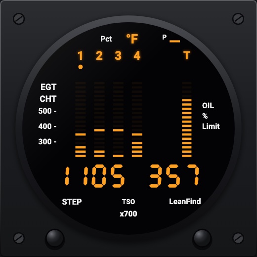 EDM 700-style engine monitor: Left engine