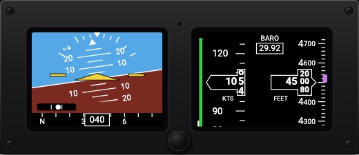 MD302-style standby attitude module: Landscape