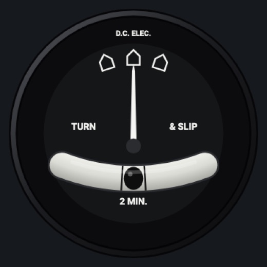 Turn coordinator: Turn and slip