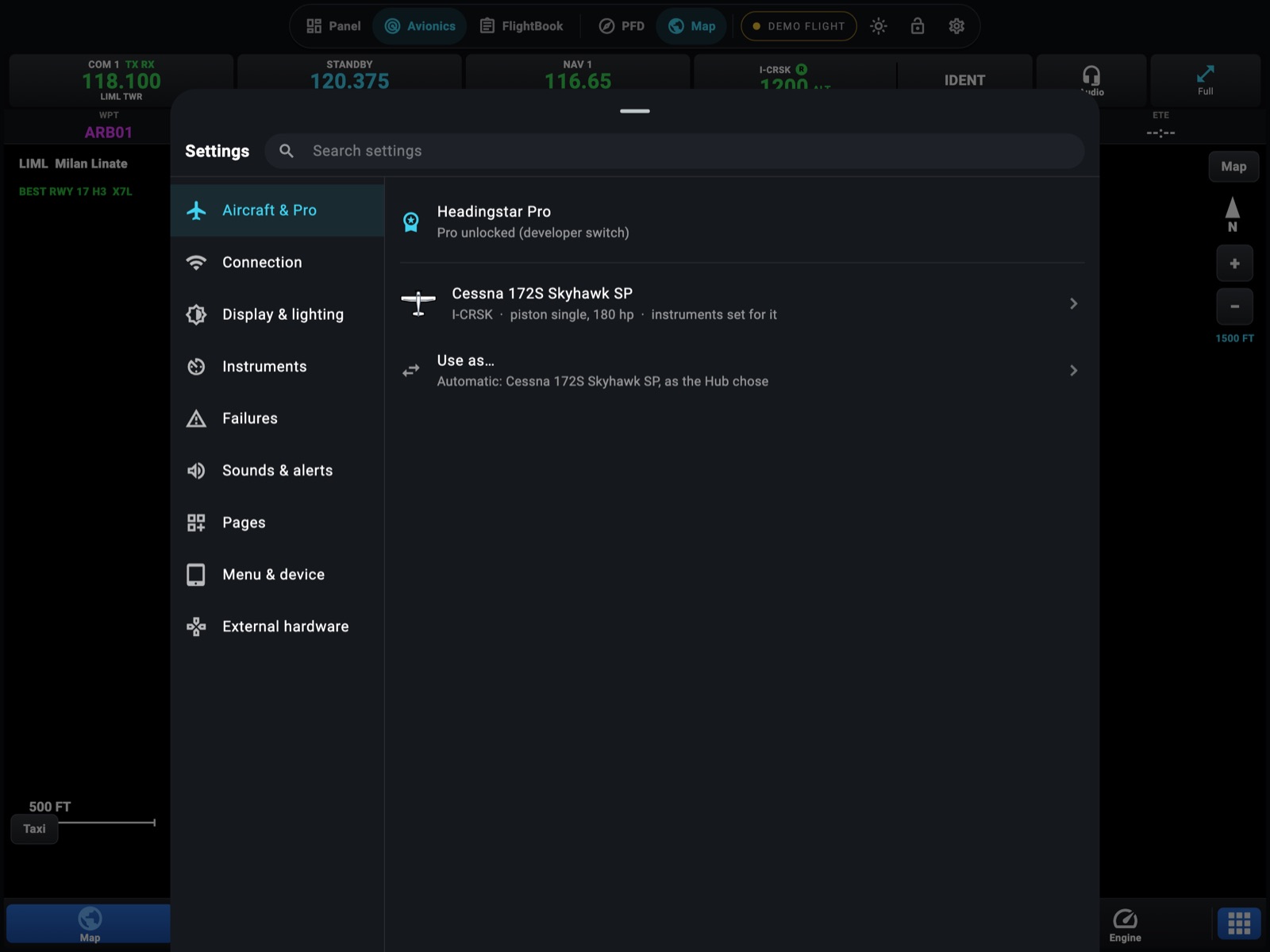 Settings, on an iPad